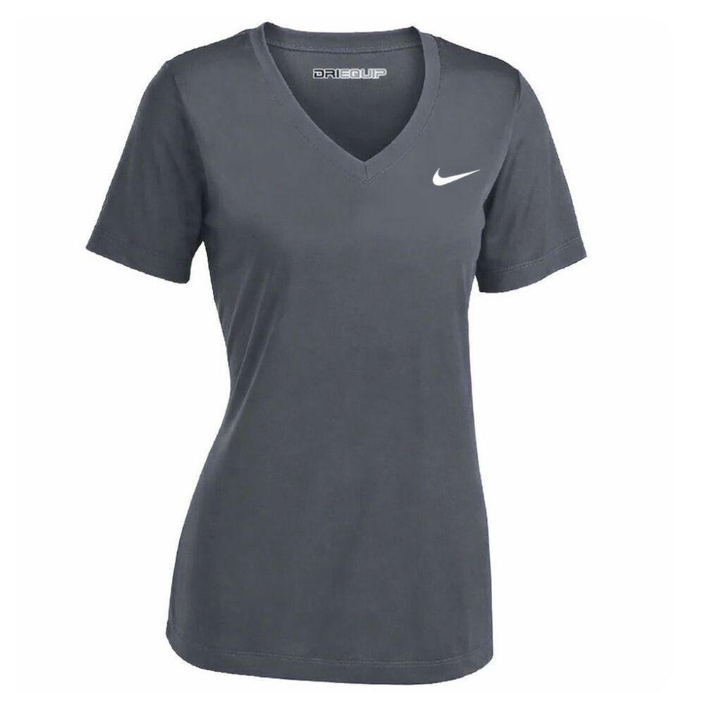 EUC Women’s Nike Dri-Fit Gray V-Neck Short Sleeve Tee - Small